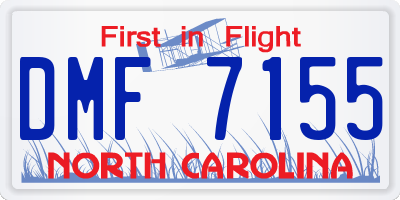 NC license plate DMF7155