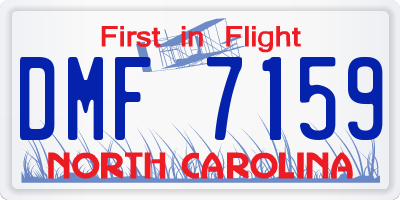 NC license plate DMF7159