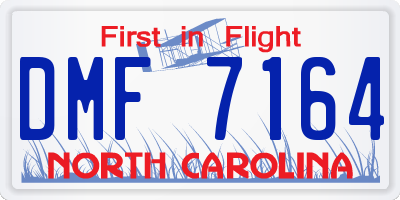 NC license plate DMF7164