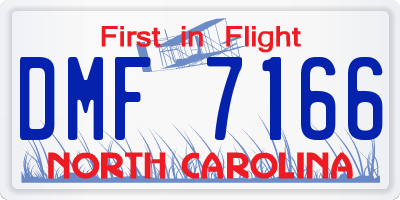 NC license plate DMF7166