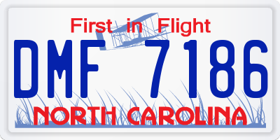 NC license plate DMF7186