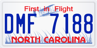 NC license plate DMF7188