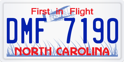 NC license plate DMF7190