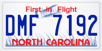 NC license plate DMF7192