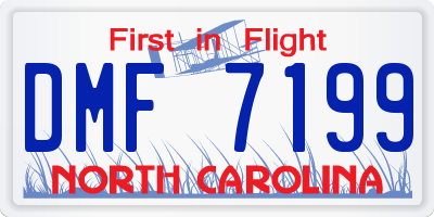 NC license plate DMF7199