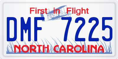 NC license plate DMF7225