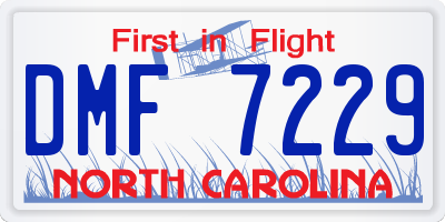 NC license plate DMF7229