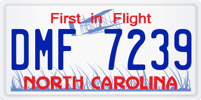NC license plate DMF7239