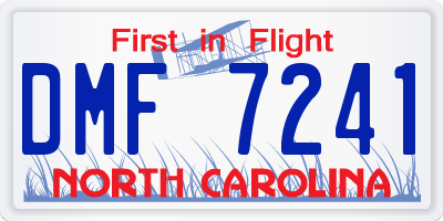NC license plate DMF7241