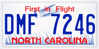 NC license plate DMF7246