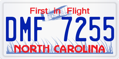 NC license plate DMF7255