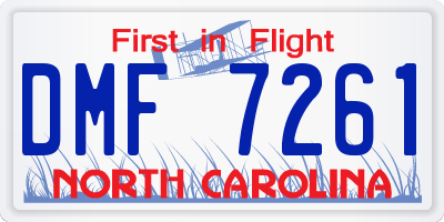 NC license plate DMF7261