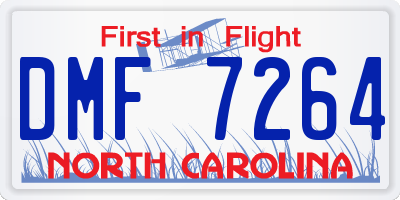 NC license plate DMF7264