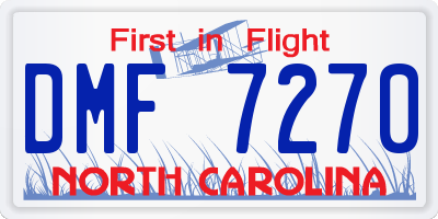 NC license plate DMF7270