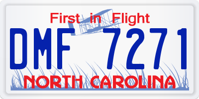 NC license plate DMF7271