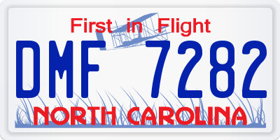NC license plate DMF7282