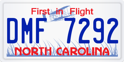NC license plate DMF7292