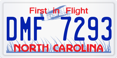 NC license plate DMF7293