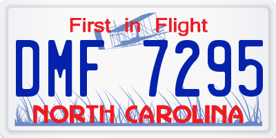 NC license plate DMF7295