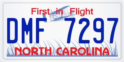 NC license plate DMF7297