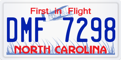 NC license plate DMF7298