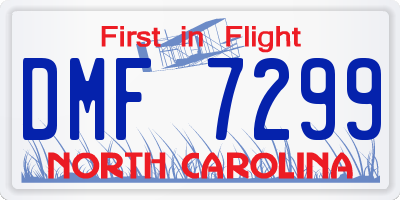 NC license plate DMF7299