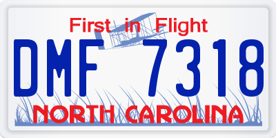 NC license plate DMF7318