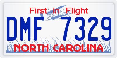 NC license plate DMF7329
