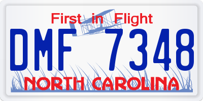 NC license plate DMF7348