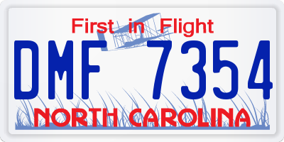 NC license plate DMF7354
