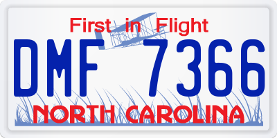 NC license plate DMF7366