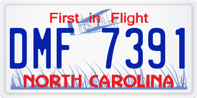 NC license plate DMF7391