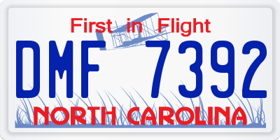 NC license plate DMF7392