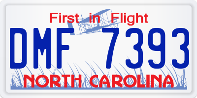 NC license plate DMF7393