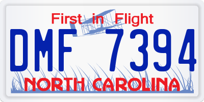 NC license plate DMF7394