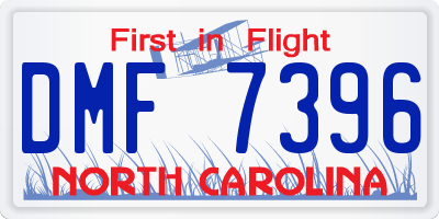 NC license plate DMF7396