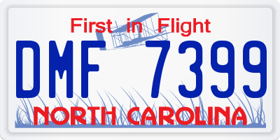 NC license plate DMF7399