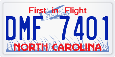 NC license plate DMF7401
