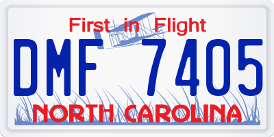 NC license plate DMF7405