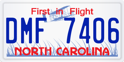 NC license plate DMF7406