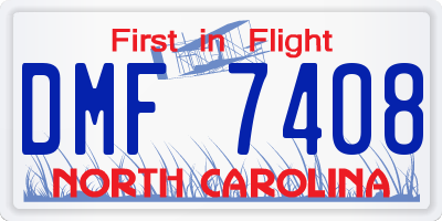 NC license plate DMF7408