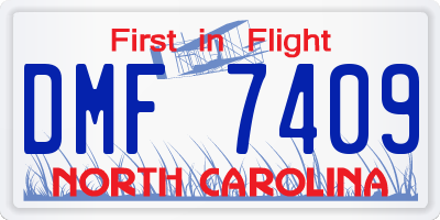 NC license plate DMF7409