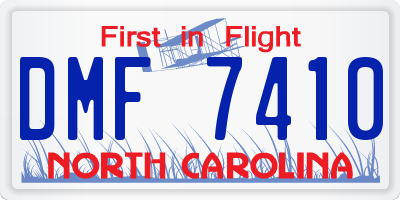 NC license plate DMF7410