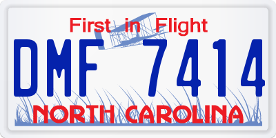 NC license plate DMF7414
