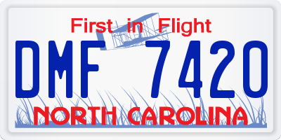 NC license plate DMF7420