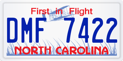 NC license plate DMF7422