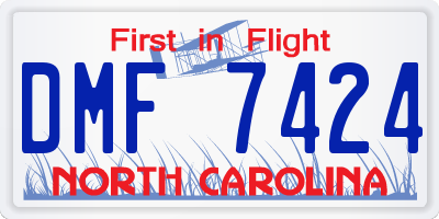NC license plate DMF7424