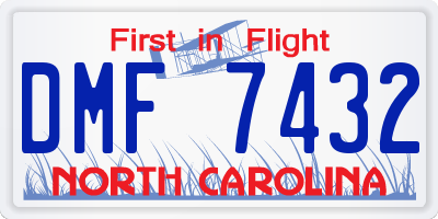 NC license plate DMF7432