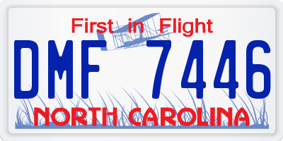 NC license plate DMF7446