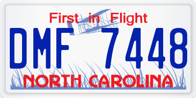 NC license plate DMF7448